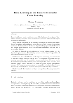 From Learning in the Limit to Stochastic Finite Learning