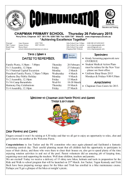 Chapman Primary School Week 4 Term 1 Newsletter