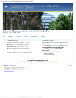 2009 NSF/NBER/CEME Conference on General