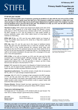 Primary Health Properties plc PHP LN HOLD