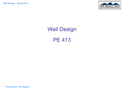 Selection of Casing Setting Depths