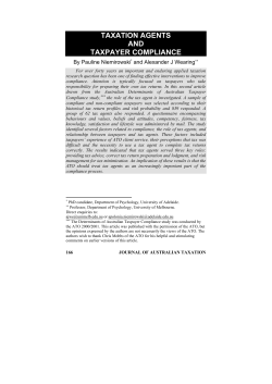 taxation agents and taxpayer compliance