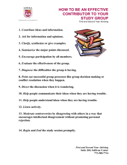 How to Be an Effective Contributor to Your Study Group