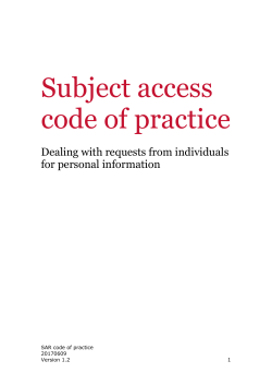 Subject access code of practice