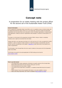 Concept Note for intake form FDW 2014