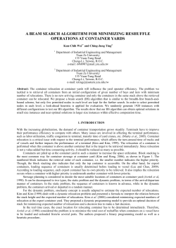 a beam search algorithm for minimizing reshuffle operations at