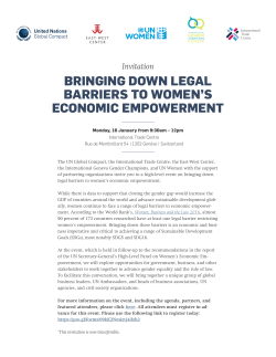 BRINGING DOWN LEGAL BARRIERS TO WOMEN`S ECONOMIC