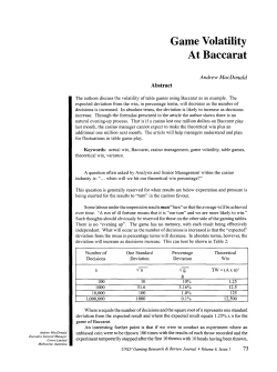 Game Volatility At Baccarat