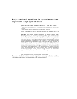 Projection-based algorithms for optimal control and importance