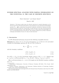 INVERSE SPECTRAL ANALYSIS WITH PARTIAL INFORMATION