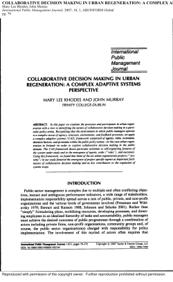 collaborative decision making in urban regeneration: a complex
