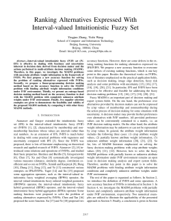 Ranking Alternatives Expressed With Interval