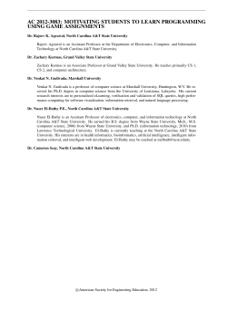 Motivating Students to Learn Programming Using Game Assignments