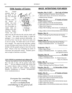 mass schedule for the week - St. Catherine of Siena Church
