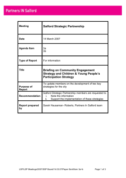 Community engagement strategy and children and young people`s
