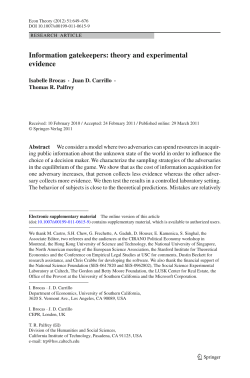Information gatekeepers: theory and experimental evidence
