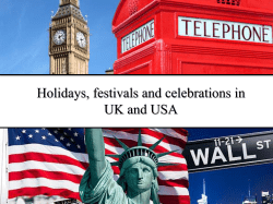 Holidays and Celebrations UK and US - E