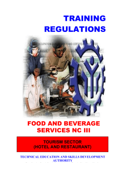 section 1 food and beverage services nc iii qualification