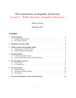 Welfare functions, inequality and poverty