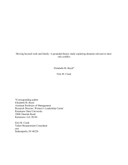 Moving beyond work and family: A grounded theory study exploring