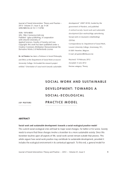 SOCIAL WOrK AND SUSTAINABLe DeVeLOPMeNT