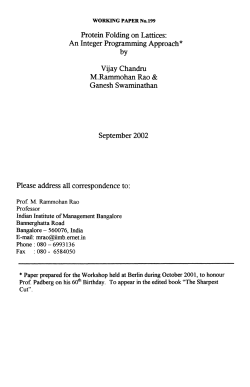 Protein Folding on Lattices: An Integer Programming