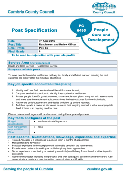 Cumbria County Council Role Profile Description