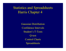 Statistics and Spreadsheets Harris Chapter 4