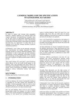 a formal model for the specifications of geographic databases