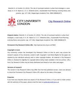 The role of municipal markets in urban food strategies: a case study