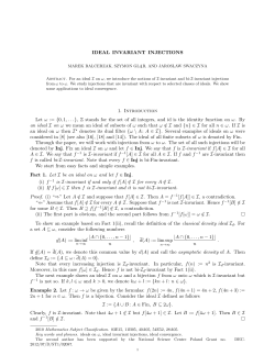 IDEAL INVARIANT INJECTIONS 1. Introduction Let ω := {0,1,...}, Z