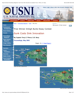 Sunk Costs Sink Innovation, by Captain Terry C. Pierce, US Navy