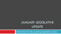 January, 2015 Leg Update