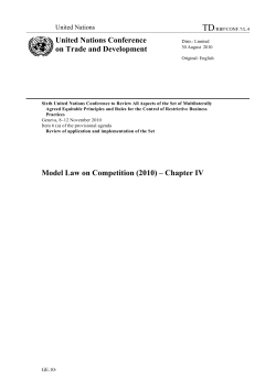 Model Law on Competition (2010) &ndash; Chapter IV