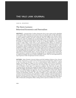 Behavioral Economics and Paternalism
