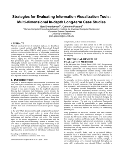 Strategies for Evaluating Information Visualization Tools
