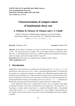 Characterization of compact subset of intuitionistic