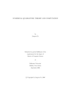 numerical quadrature: theory and computation