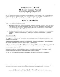 Adviser Toolbox** Midterm Grades Packet