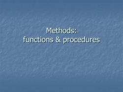 Methods (functions)