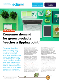 Consumer demand for green products `reaches a