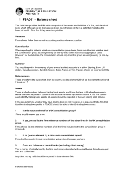 FSA001 - Balance sheet