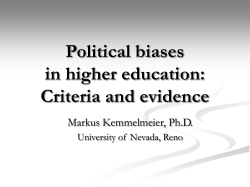 Political biases in higher education