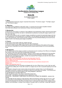 Current Rules - Hertfordshire Swimming League