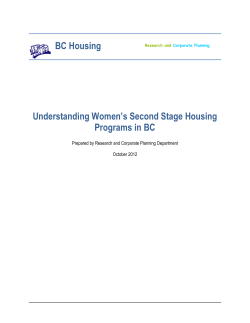 BC Housing Understanding Women`s Second Stage Housing