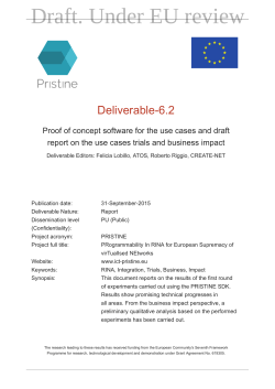 Proof of concept software for the use cases and draft report on the