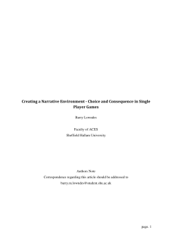 Creating a Narrative Environment