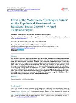 Effect of the Motor Game &ldquo;Exchequer Points&rdquo; on the Topological