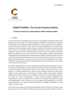 CLIMATE CHANCE : The Circular Economy Coalition