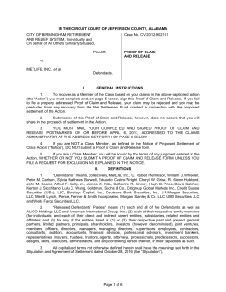 Proof of Claim Form - MetLife, Inc. CEU Securities Litigation